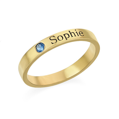 Personalizzabile Nome Anello Con Birthstones