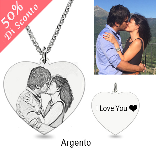 Personalizzati Foto Collana Heart Shape - Sketch