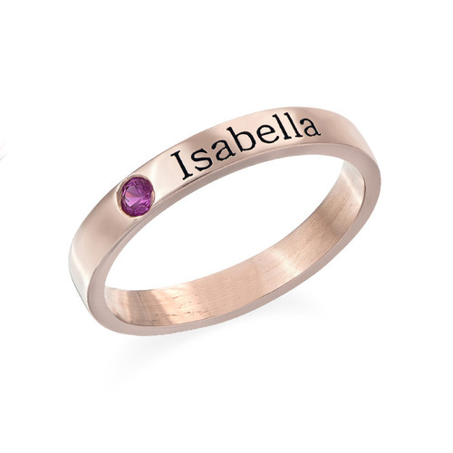 Personalizzabile Nome Anello Con Birthstones