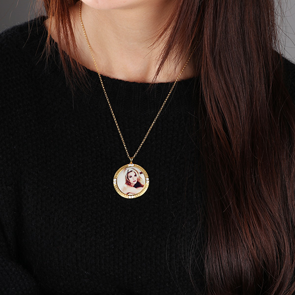 Personalizzati Foto Collana Rotonda