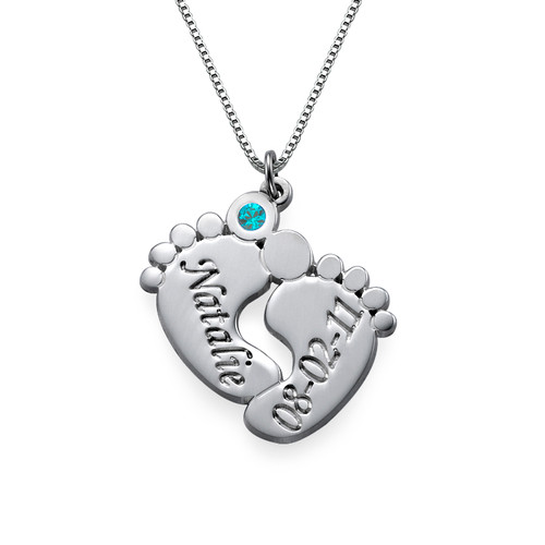 Collana Piedi di Bambino con Pietre Portafortuna