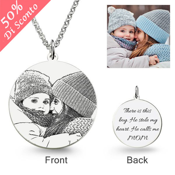 Personalizzata Foto-Collana Round Argento