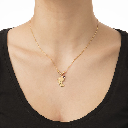 Collana Piedi Del Bambino Con Pietre