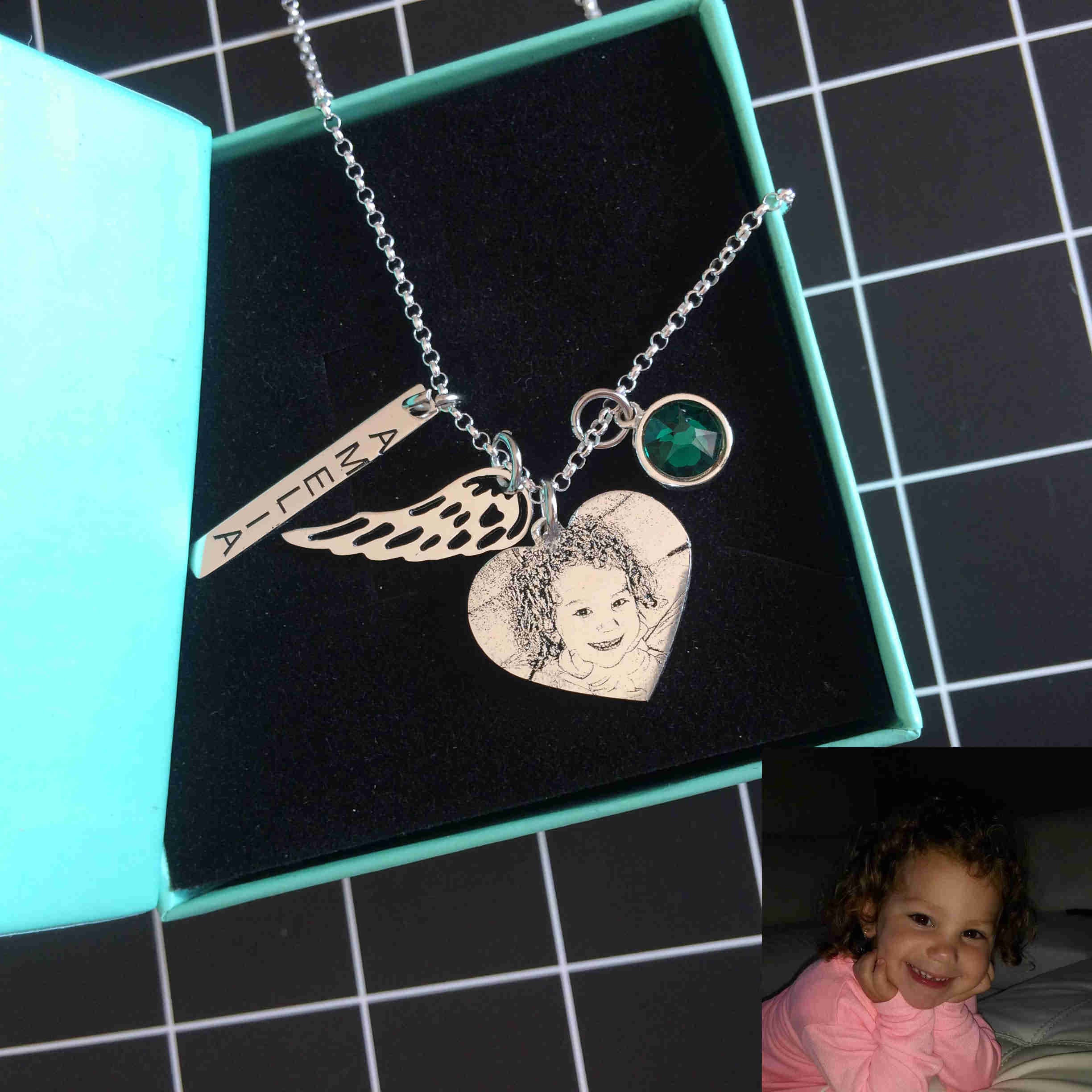 Angel Wings -  Foto Collana 925 Argento Cuore