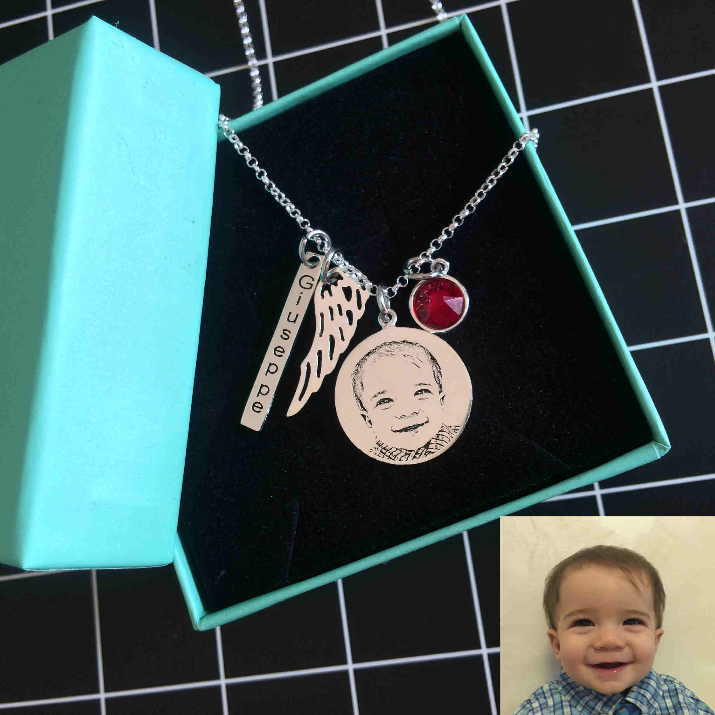 Angel Wings 925 Argento Foto collana