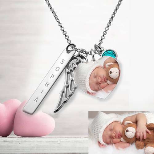 Angel Wings -  Foto Collana 925 Argento Cuore